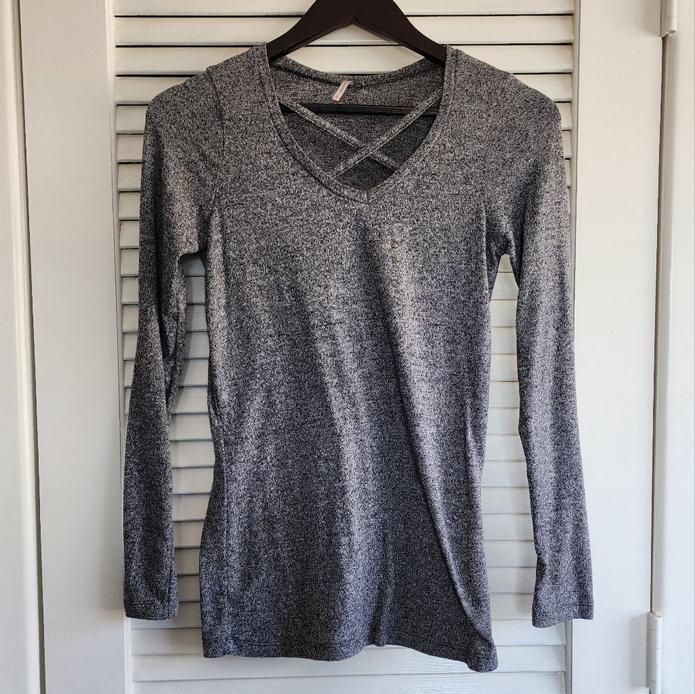 Gray Long Sleeve Women's Top